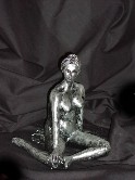 Silver Lady Geometric Pose Ceramic