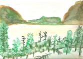 Adirondack Lake theme #21 Watercolor