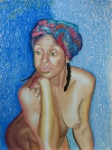 Jamaicana, Lady with turban Pastel