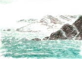 103 Steep Coastline Watercolor