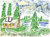 121 Solar Cabin Watercolor