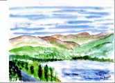 228 Catskills from Ashokan Watercolor