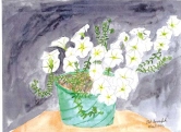 mesart 266 White Petunias Watercolor