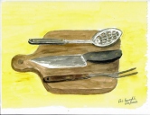 Mesart #288 Kitchen Utensils 8/25/13 Watercolor