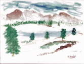 Mesart #299 Winter Scene Watercolor