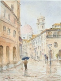 Florence: Cloudy w. Showers Watercolor