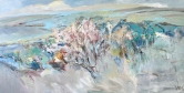 Dominique Caron's Hills of beyond and the near woods 36x72