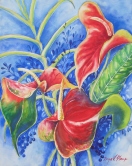 Anthurium Bouquet Watercolor