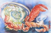 Blue Still Life with Crab 2 Watercolor