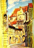 PRAGUE, Mala Strana district Watercolor