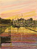 Berkeley Marina, sunset Watercolor