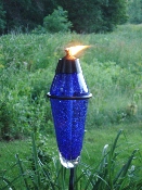 Blown Glass Tiki Torch-Blue