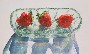 Wendy Yoshimura's Three Strawberries in Green Glass Boat